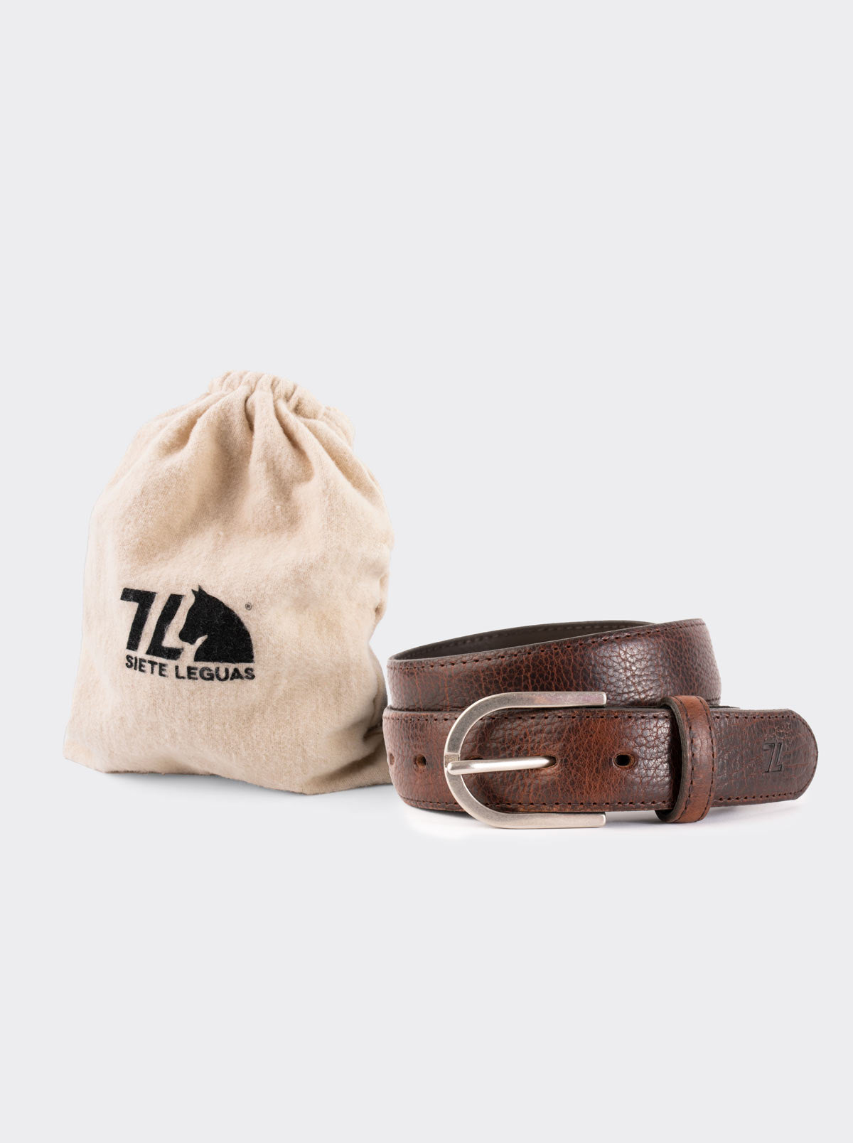 Cinturón Fino Suave de Piel de Bisonte Dark Brown Estilo 21
