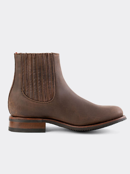 Botin Charro Antiderrapante Siete Leguas Piel Crazy Café Est. 6000