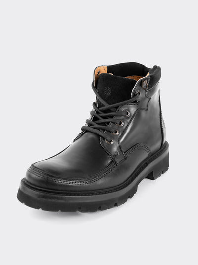 Bota Haiker de Vestir Moc Toe de Piel con Suela Extra Ligera Olmeca Negro estilo 2705
