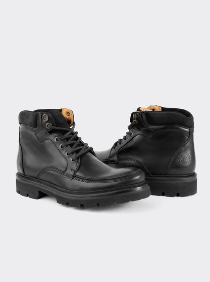 Bota Haiker de Vestir Moc Toe de Piel con Suela Extra Ligera Olmeca Negro estilo 2705
