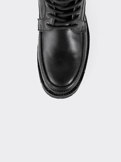 Bota Haiker de Vestir Moc Toe de Piel con Suela Extra Ligera Olmeca Negro estilo 2705