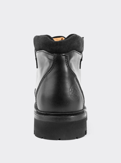 Bota Haiker de Vestir Moc Toe de Piel con Suela Extra Ligera Olmeca Negro estilo 2705