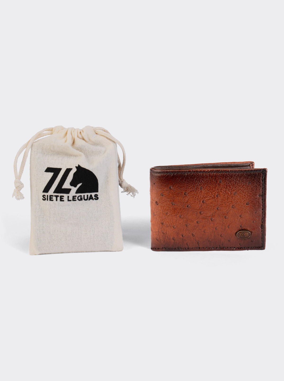 Cartera Legends de Piel Genuina de Avestruz Miel