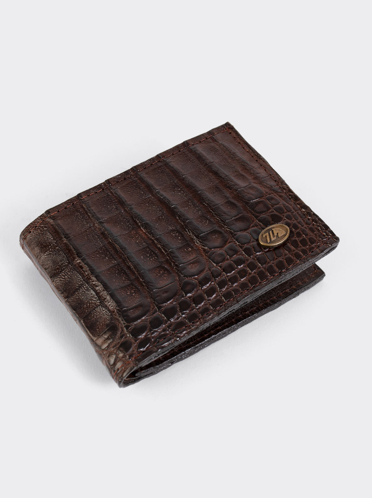 Cartera Legends de Piel Genuina de Cocodrilo Café