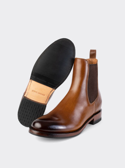 Botín Chelsea con Suela Doble Vida Antiderrapante Olmeca Miel Estilo 6206