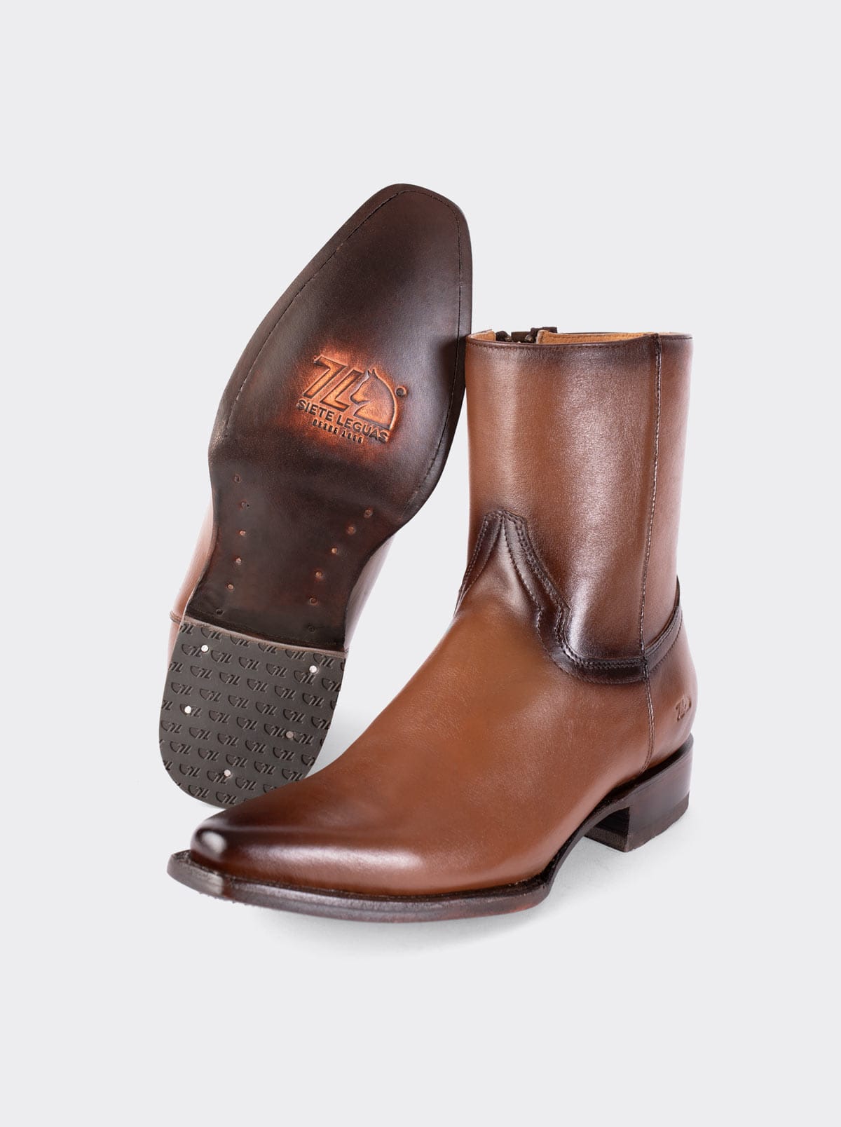 Botín Vaquero Puntal con Cierre Nessy Brown estilo 6207