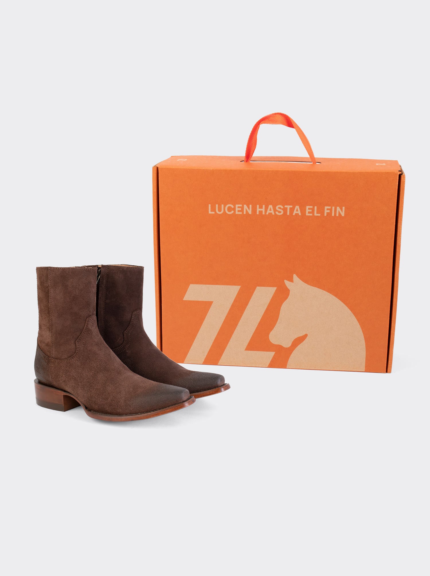 Botín Vaquero Puntal con Cierre Gamuza Chocolate estilo 6207