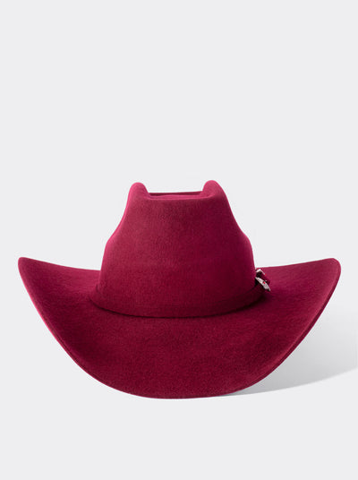 Sombrero Vaquero Unisex Estilo Texana 8 Segundos Lana Vino
