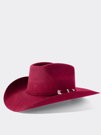 Sombrero Vaquero Unisex Estilo Texana 8 Segundos Lana Vino