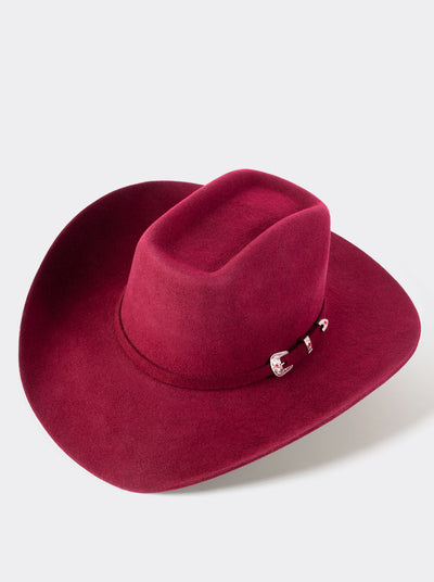Sombrero Vaquero Unisex Estilo Texana 8 Segundos Lana Vino