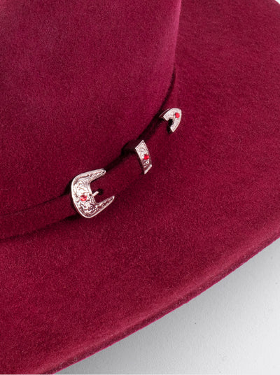 Sombrero Vaquero Unisex Estilo Texana 8 Segundos Lana Vino