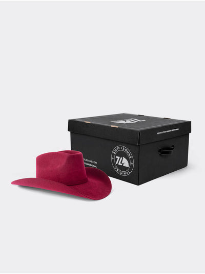 Sombrero Vaquero Unisex Estilo Texana 8 Segundos Lana Vino