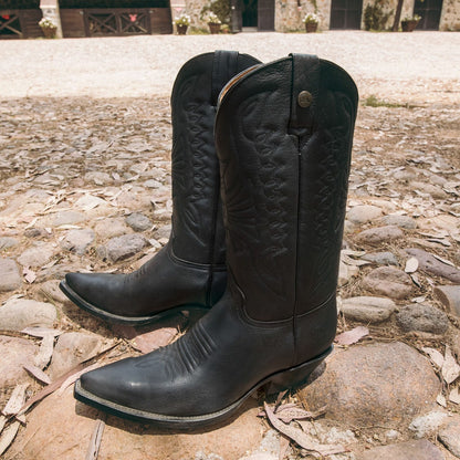 Bota Vaquera Tacón Cubano Montana Negro Estilo 1041