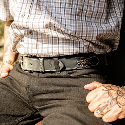 Cinturón Vaquero Sillero Negro Estilo 11