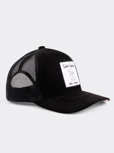 Gorra Trucker Bota Vaquera Siete Leguas Negra