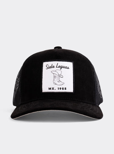 Gorra Trucker Bota Vaquera Siete Leguas Negra