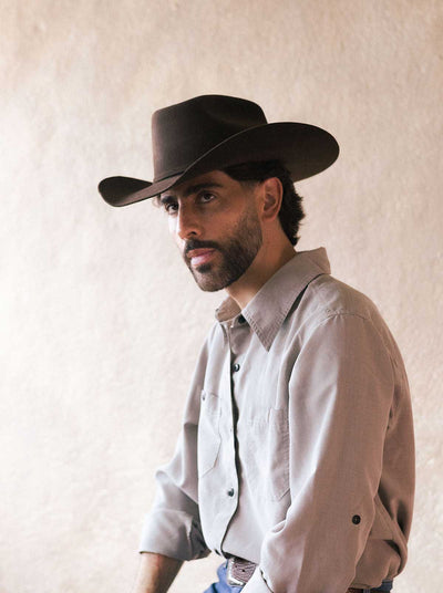 Sombrero Vaquero Unisex Estilo Texana 8 Segundos Lana Chocolate