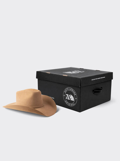 Sombrero Vaquero Unisex Estilo Texana 8 Segundos Lana Camel