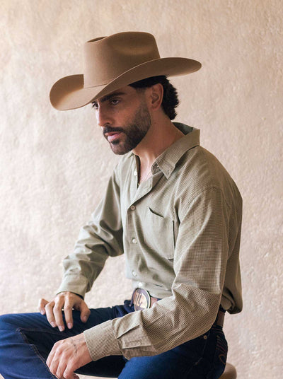 Sombrero Vaquero Unisex Estilo Texana 8 Segundos Lana Camel